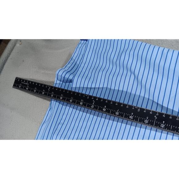 Greyson Golf Polo Shirt XXL Blue Stripe Performance Stretch Made in Peru - Picture 4 of 7